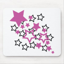 purple black stars mouse pad