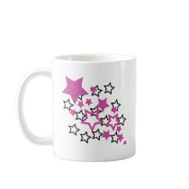 purple black stars coffee mug