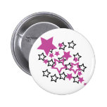 purple black stars pinback buttons