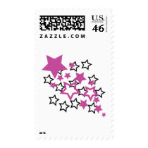 purple black stars postage stamp