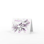 Purple Black Swirls Thank You Greeting Cards