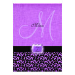 Purple black wedding menu template personalized announcement
