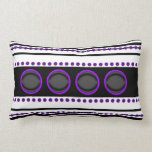 Purple black white stripes funky throw pillow