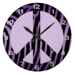 Purple Black Zebra Print Wall Clock