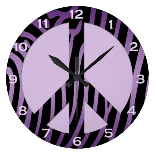 Purple Black Zebra Print Wall Clock