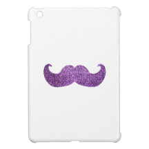 Purple Bling mustache (Faux Glitter Graphic) iPad Mini Covers