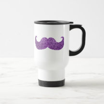 Purple Bling mustache (Faux Glitter Graphic) Mugs