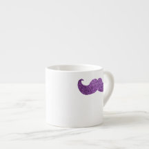 Purple Bling mustache (Faux Glitter Graphic) Espresso Mugs