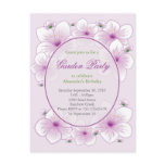 Purple Blossom Flowers Romantic Birthday Party Postcards