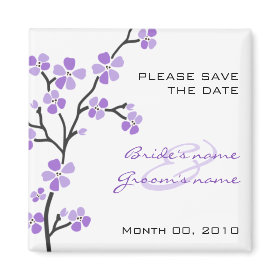 Purple Blossom Save the Date Magnet Purple Blossom Save the Date Magnet