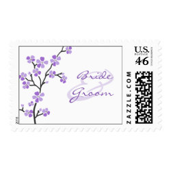 Purple Blossom Wedding Stamps stamp