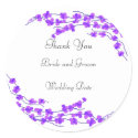 Purple Blossom Wedding Thank You Sticker