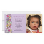 Purple Blossoms Baby Girls 2nd Birthday Invite Photo Card Template