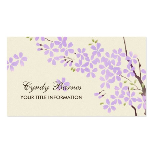 Purple Blossoms Business Card (front side)