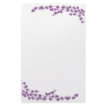 Purple Blossoms Stationery