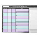 Purple & Blue Custom Weekly Meal Planning Notepad