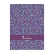 Purple Blue Elegant Pattern custom text postcard postcards