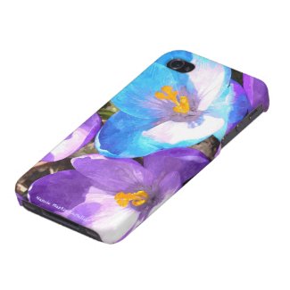 Purple/Blue Flower case Iphone 4