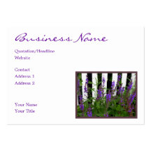 Purple Blue Flowers Fence Business Card