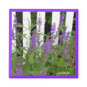Purple Blue Flowers Fence Magnet