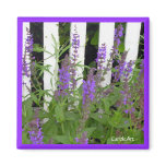Purple Blue Flowers Fence Magnet