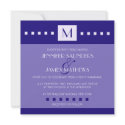 Purple Blue Monogram Initial Wedding Invitation invitation