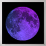 purple blue moon print