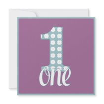 Purple & Blue One Party Invitation