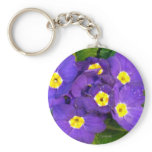 Purple Blue Primroses Key Chain