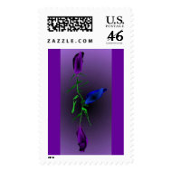 Purple Blue Rose Postage - Customizable stamp