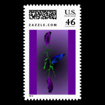Purple Blue Rose Postage - Customizable stamps