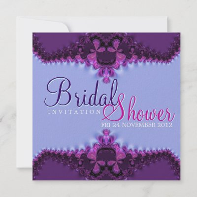 Purple Blue Satin Lace Bridal Shower Invitation invitation