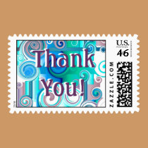 Purple Blue Swirls postage