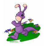 Purple Blumaroo marching through Roo Island t-shirts