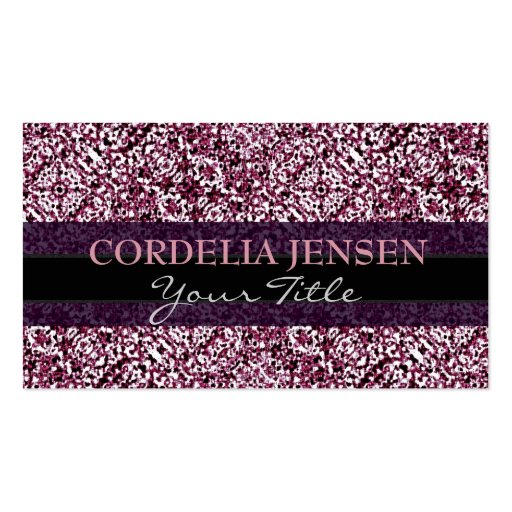 Purple Boho Chic Pattern Business Card Templates (front side)
