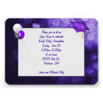 Purple Bokeh Graduation invitations