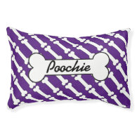 Purple bones personalized dog bed small dog bed