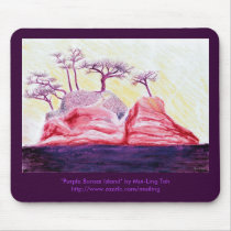 Purple Bonsai Island mousepads