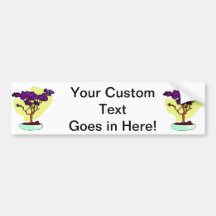 Purple Bonsai Upright Graphic Image Bumper Stickers