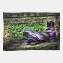 Purple Boots art kitchen Tea towel american mojo kitchen towels