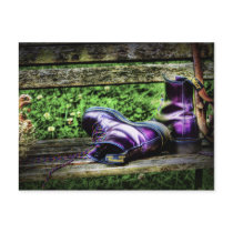 Purple Boots art postcard postcards