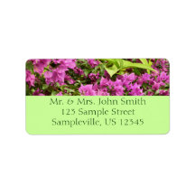 Purple Bougainvillea Return Address Label