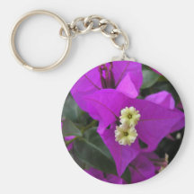 Purple Bougenvilla Flower Keychains