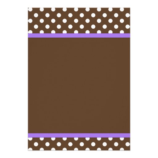 Purple Bow Brown Polka Dot Baby Shower Invitations