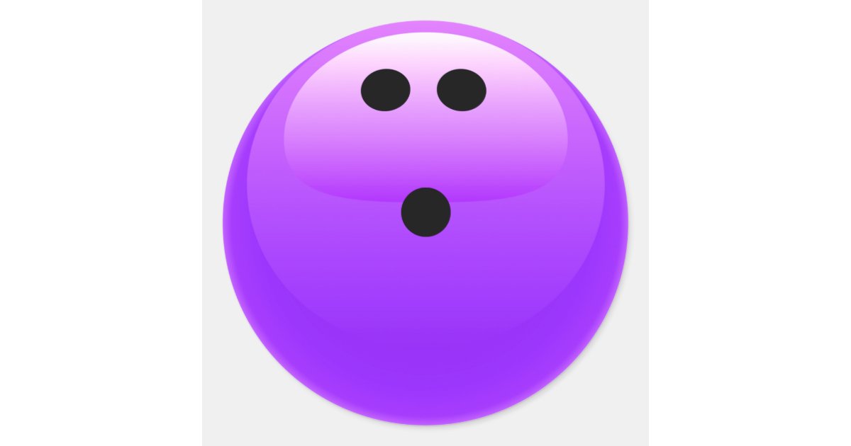 Purple Bowling Ball Classic Round Sticker Zazzle