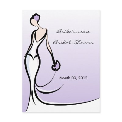 Purple Bridal Shower Advice Cards Postcard
