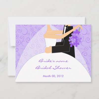 Purple Bridal Shower Advice Cards Postcards