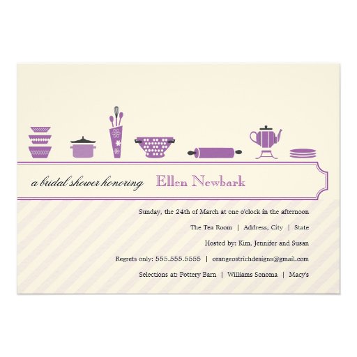 Purple Bridal Shower Invitations