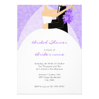 Purple Bridal Shower Invitations