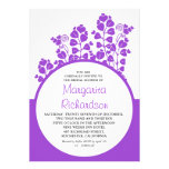 purple bridal shower invitations with heart blooms invitations